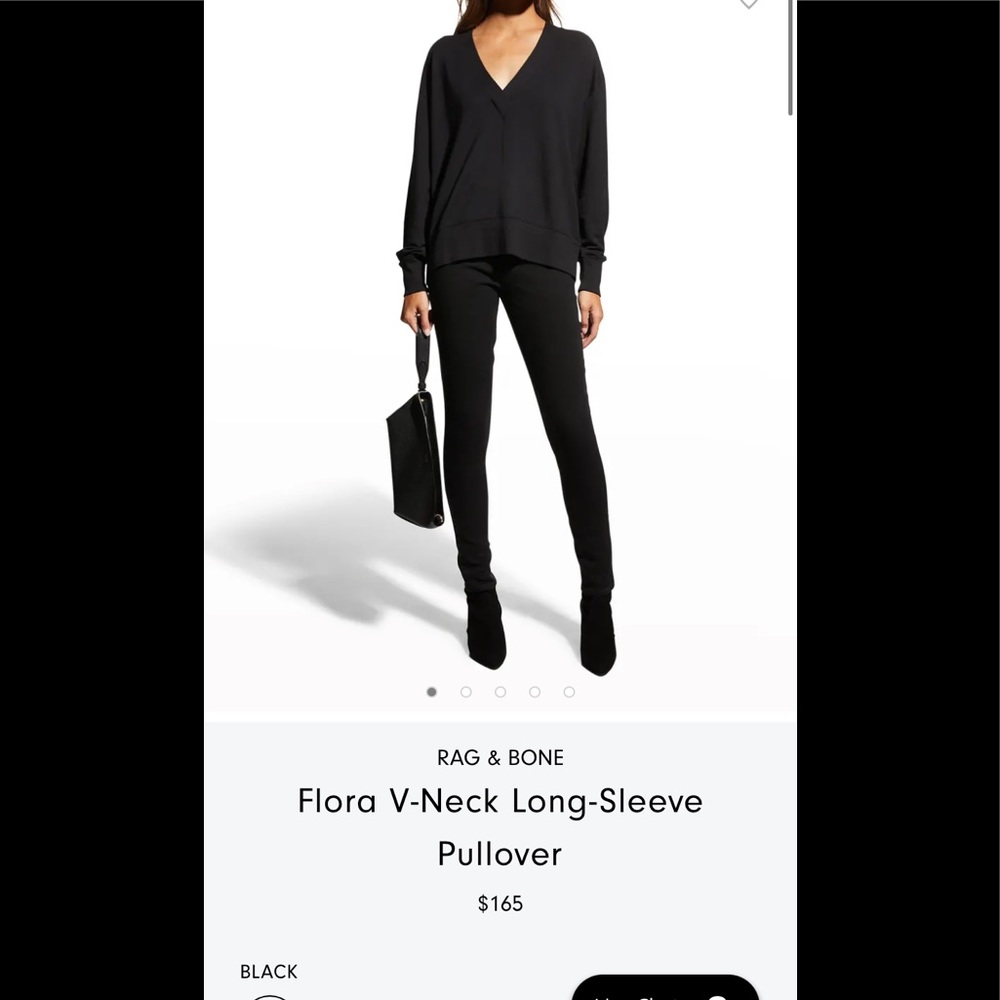 Rag and Bone Flora v- neck long sleeve pullover excellent condition!